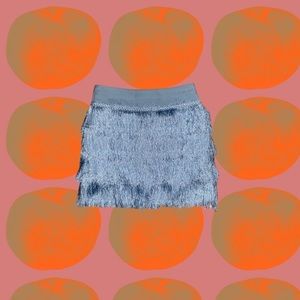 Gianni Bini Blue Fringe Mini Skirt